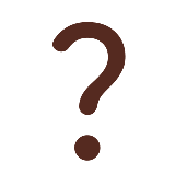 A large brown question mark