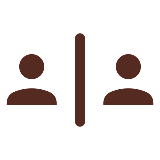 A graphic of two people between a divider